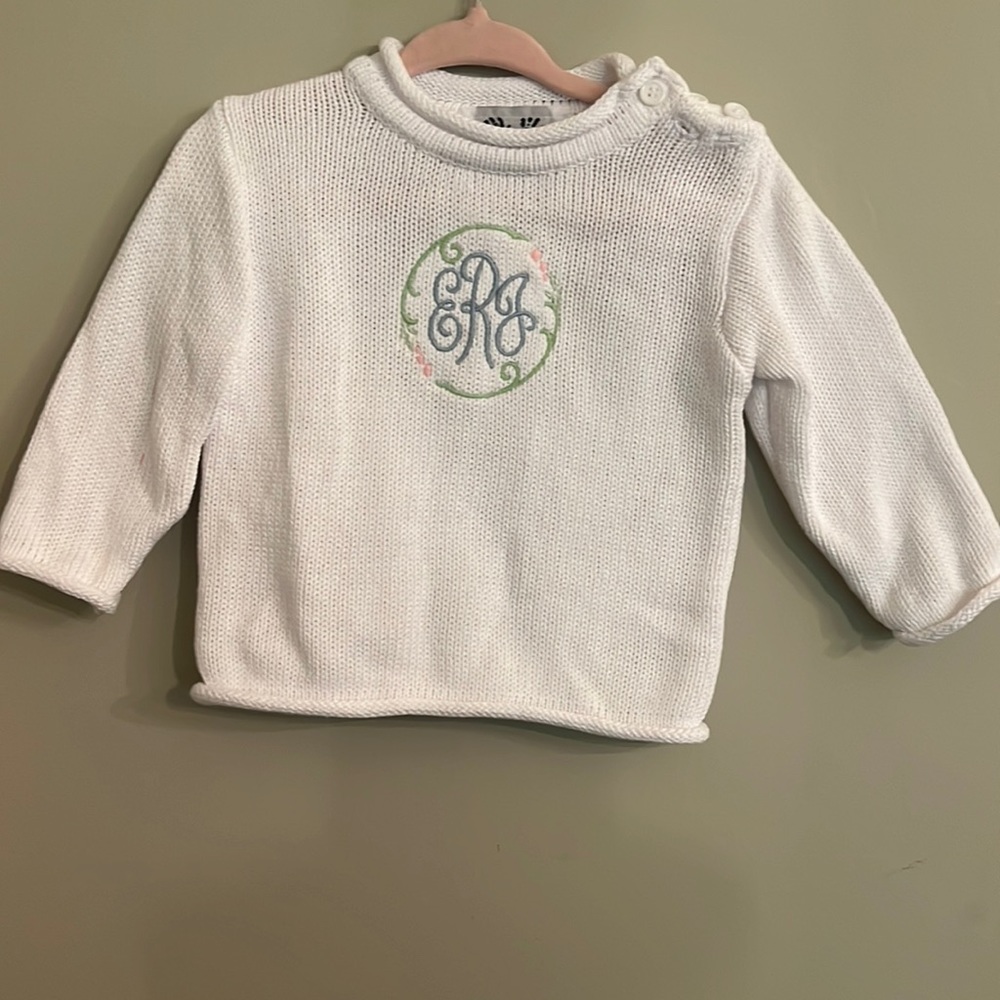 Knit sweater with eRj monogram
